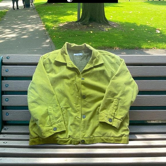 Liz & Jane Women’s Green 100% Cotton Lined Corduroy Jacket | Sz L  Made In USA!! - Picture 1 of 8
